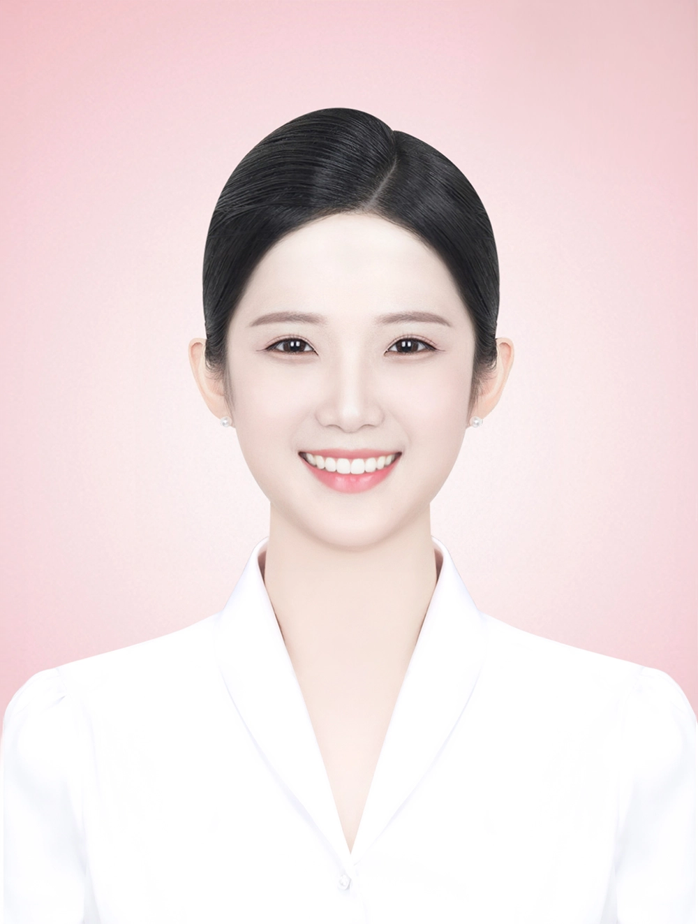 스튜어디스 면접사진 149 · 흰 배경 정면 상반신